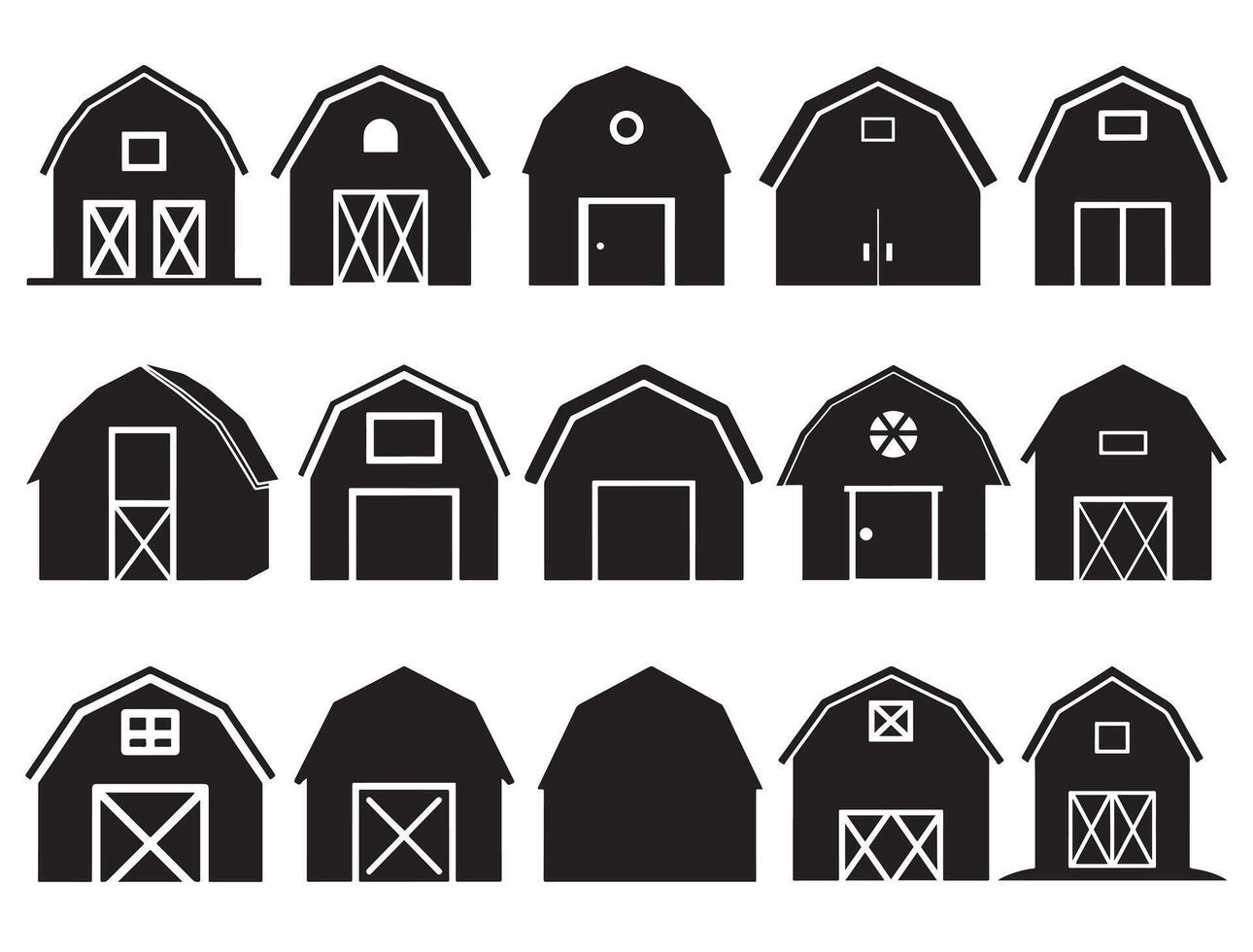 Barn silhouette white background vector