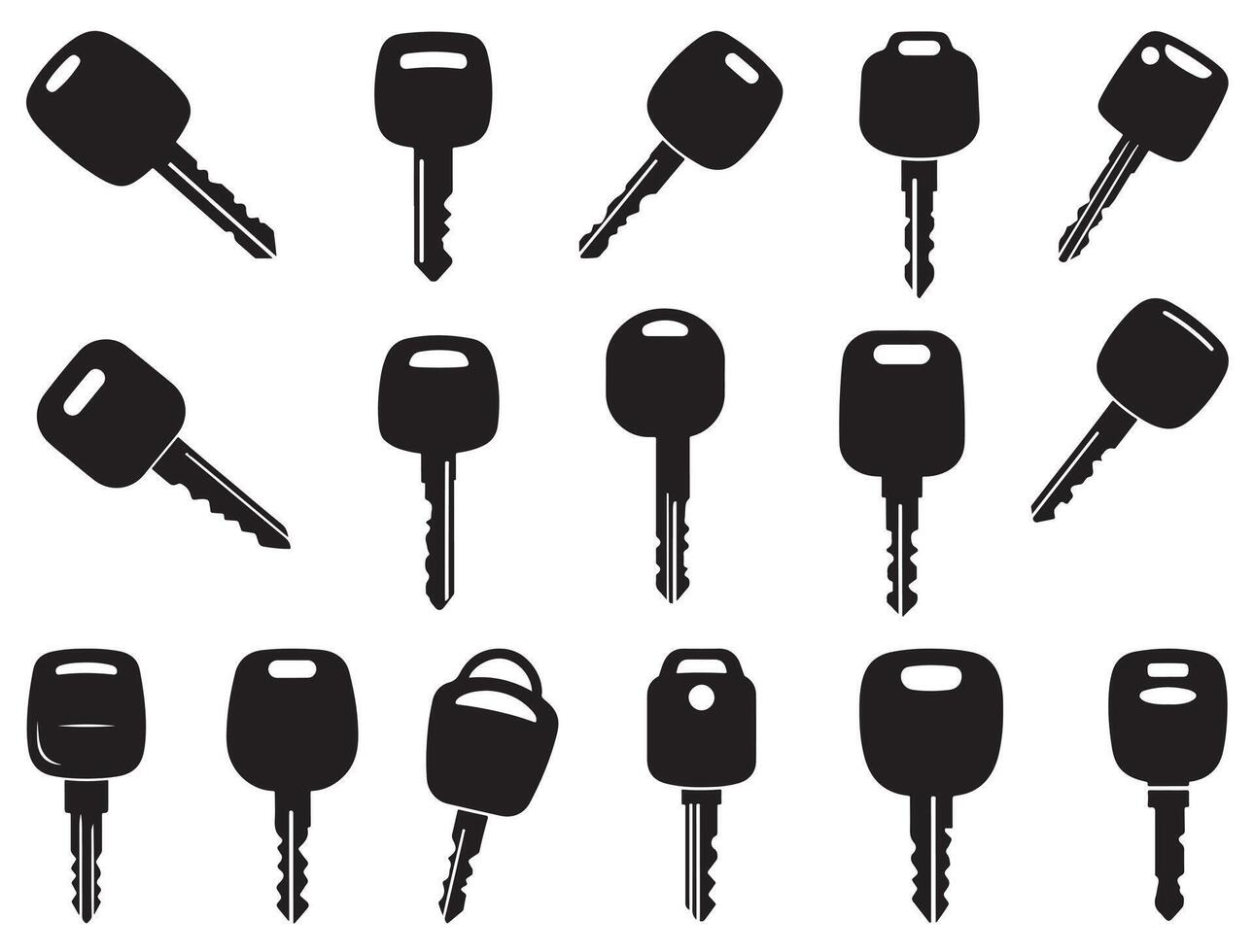 Car keys silhouette on white background vector