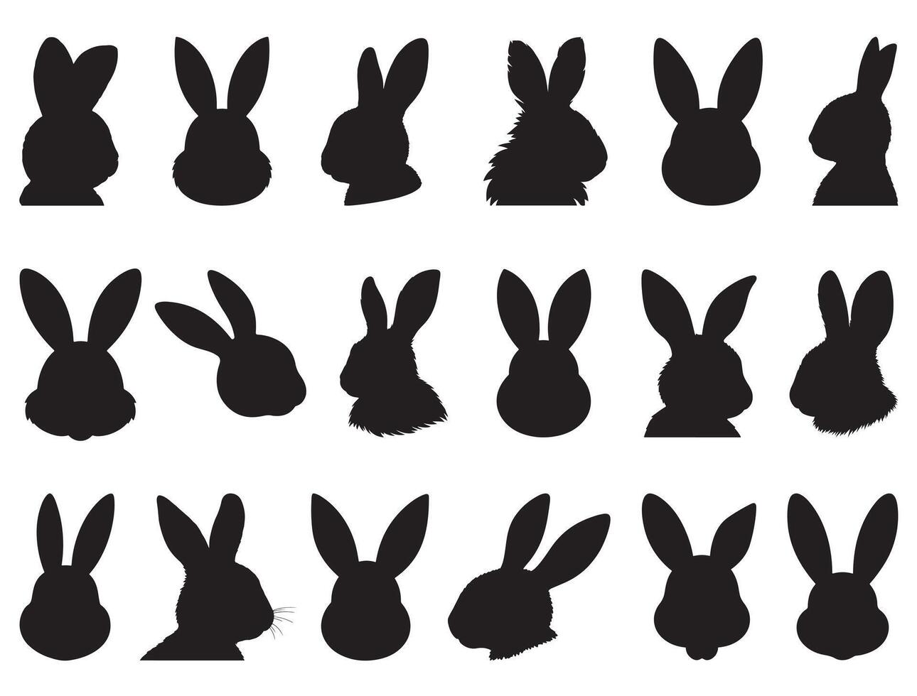 Easter bunny silhouette white background vector