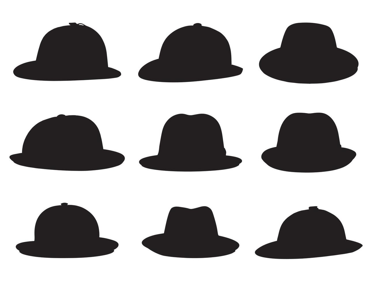 Detective hat silhouette white background vector