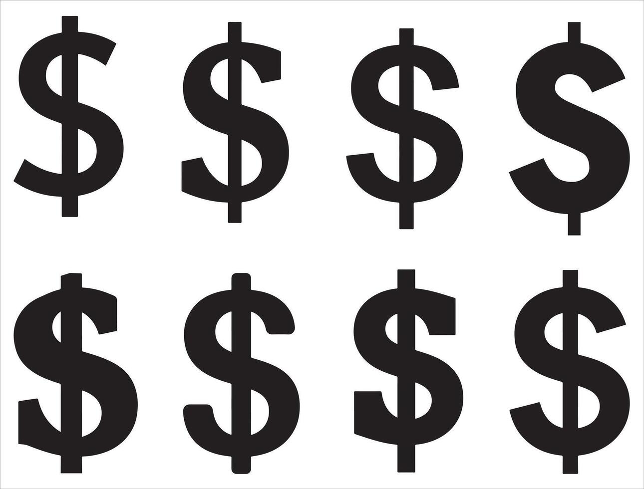 Dollar sign silhouette white background vector