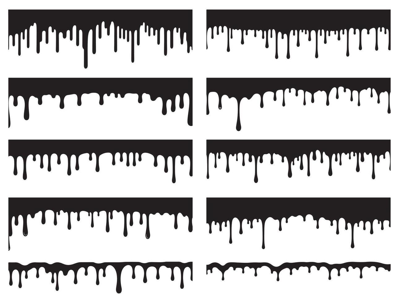 Dripping borders silhouette white background vector