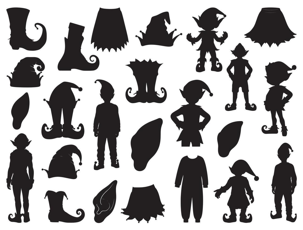 Elf silhouette white background vector