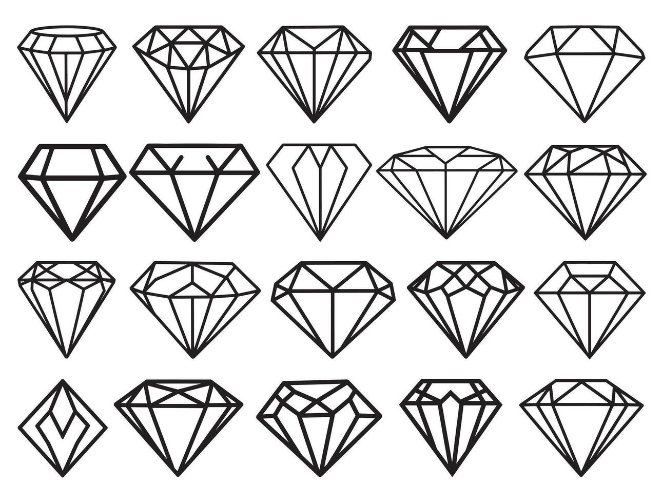 Diamond shapes silhouette white background vector