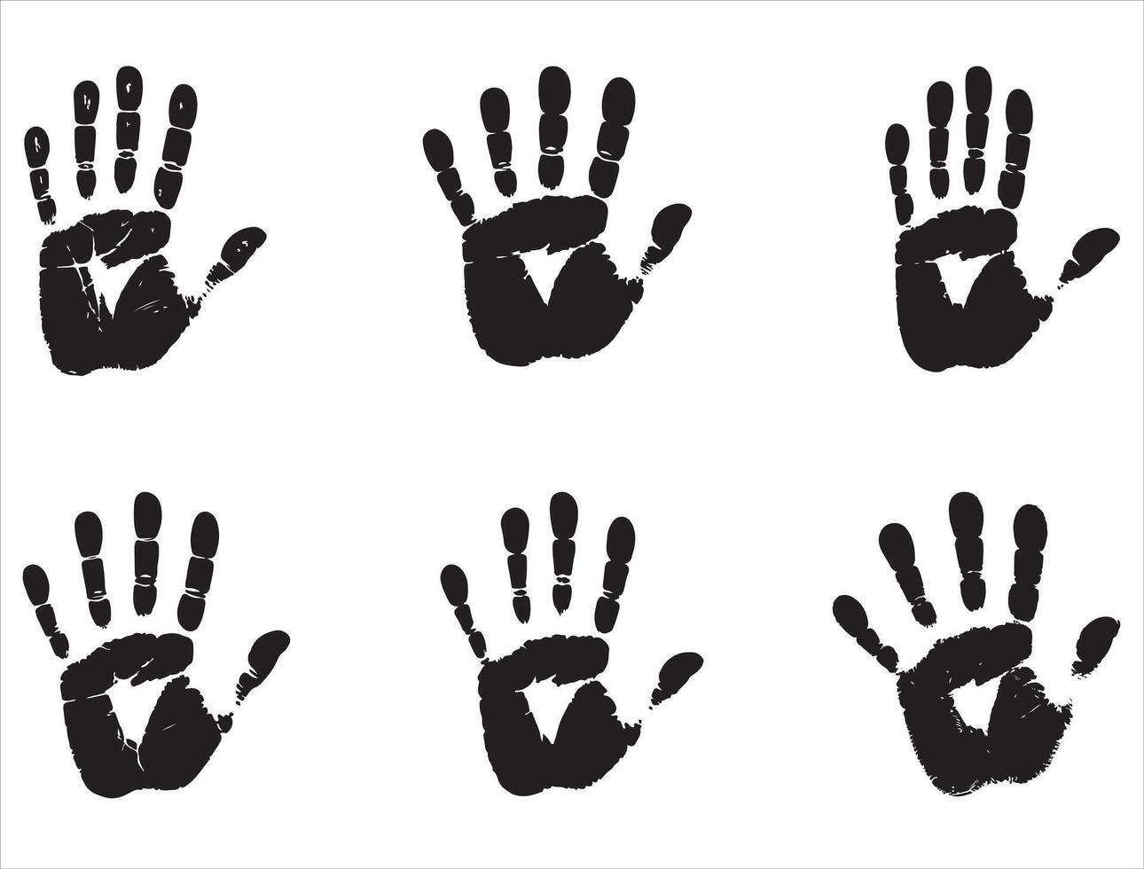 Hand print silhouette white background vector