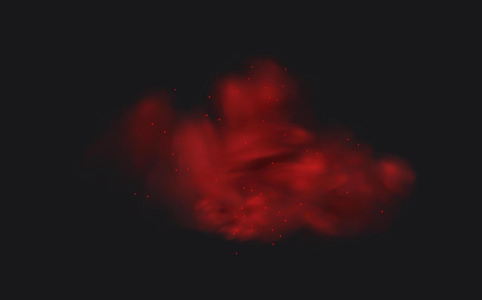 A red smoke cloud on a black background vector
