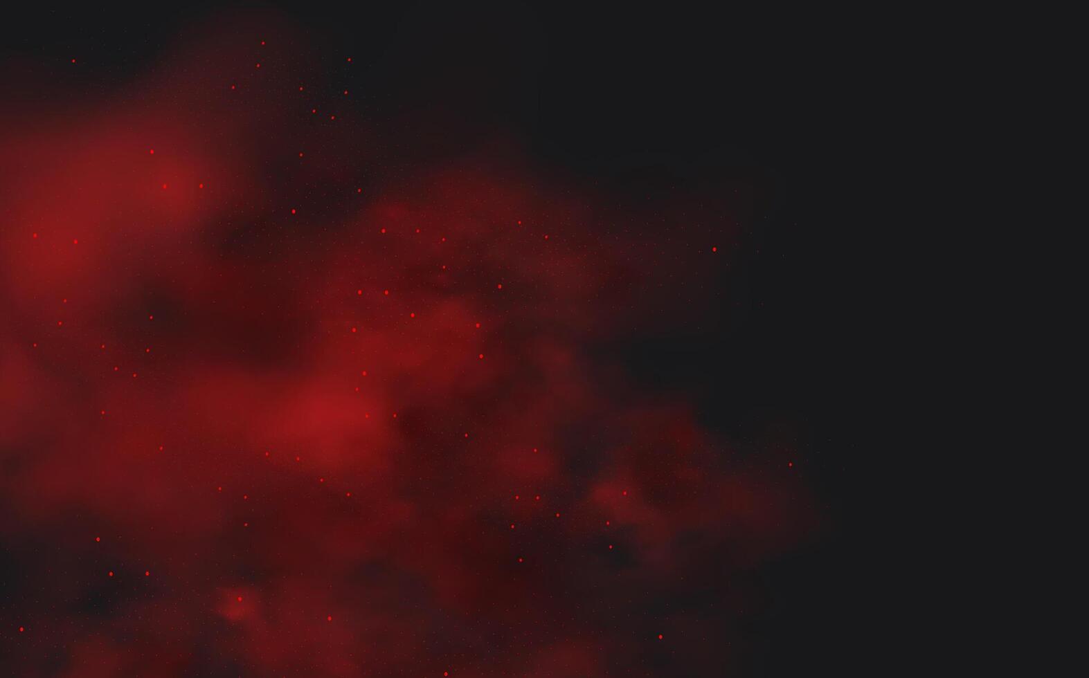 A red smoke cloud on a black background vector