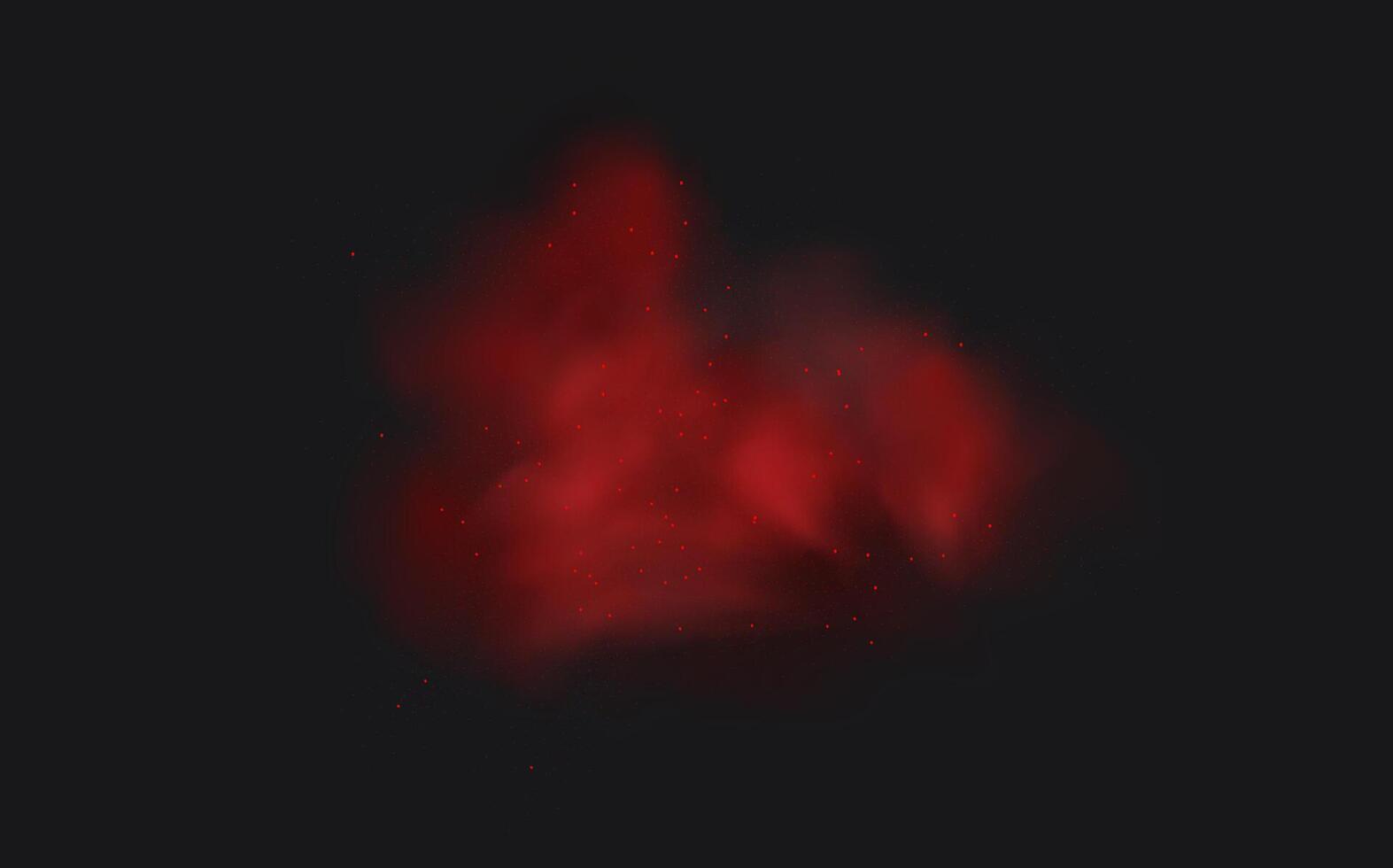 A red smoke cloud on a black background vector