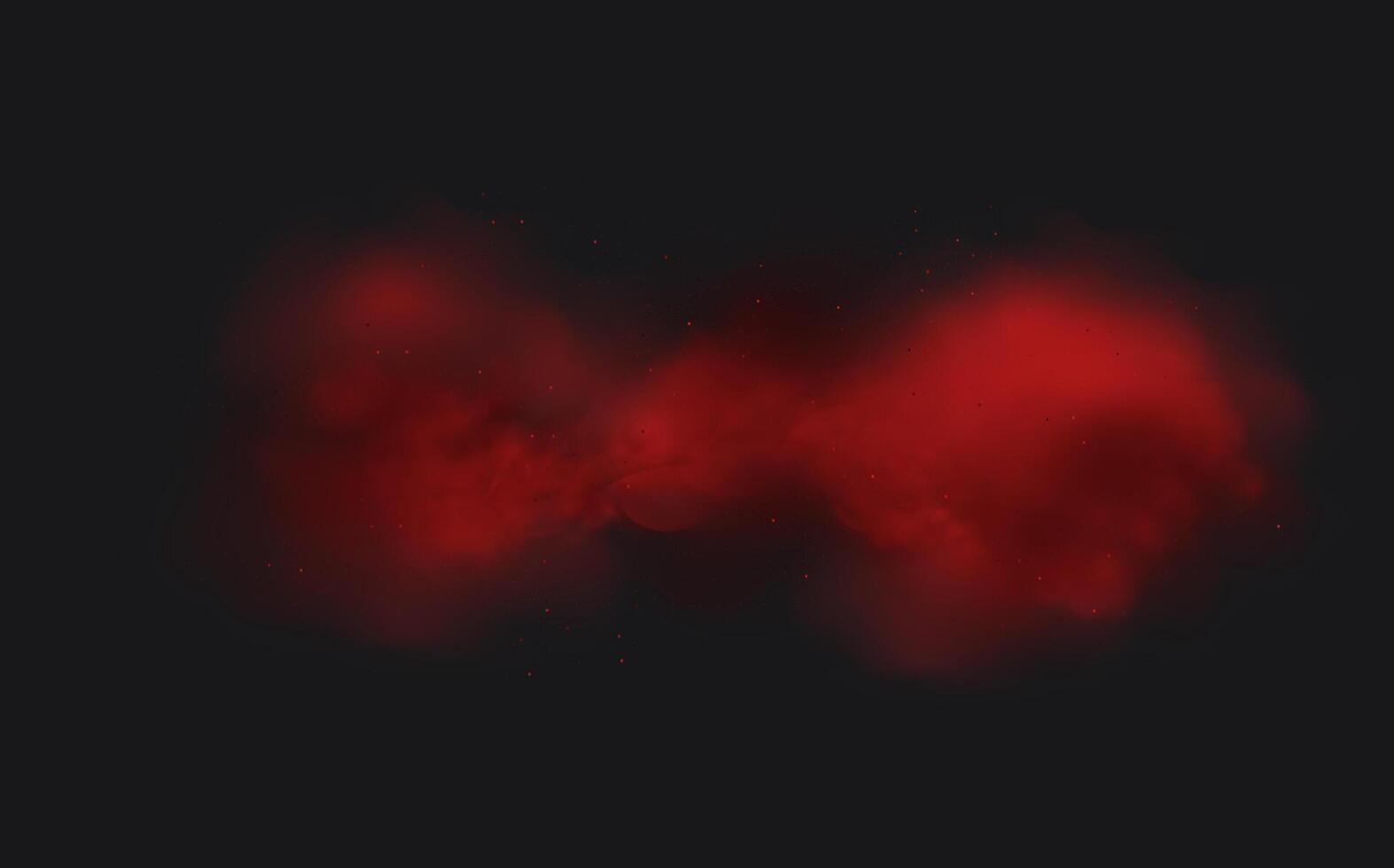 A red smoke cloud on a black background vector