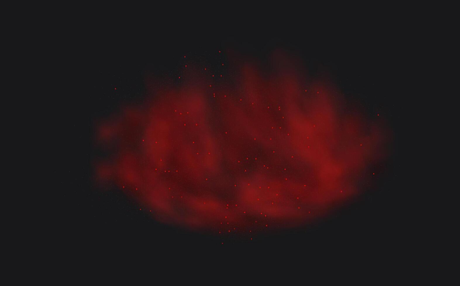 A red fire ball on a black background vector