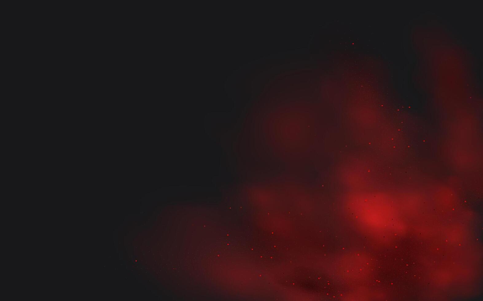A red smoke cloud on a black background vector