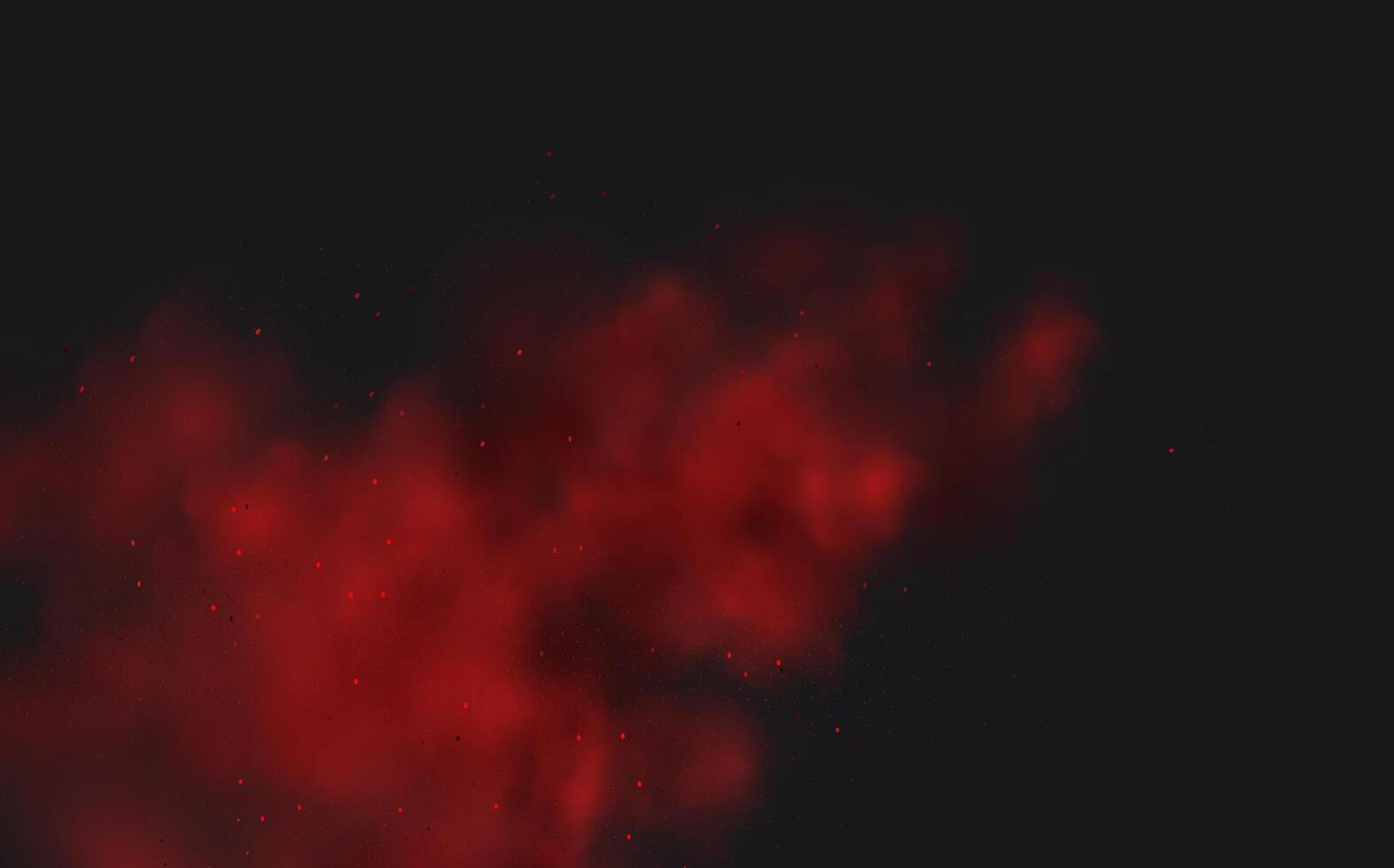 A red cloud of smoke is shown on a black background vector