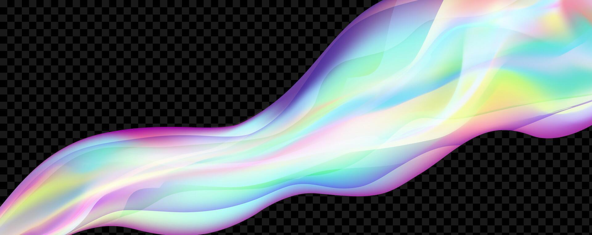 Rainbow colored smoke on a black background vector