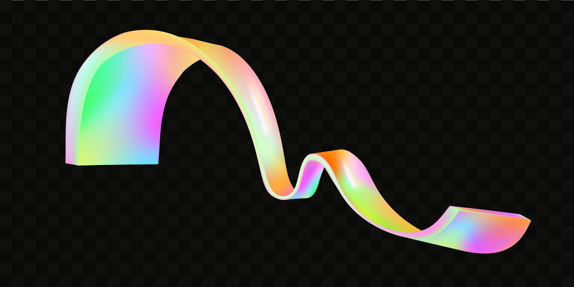 A rainbow colored ribbon on a black background vector