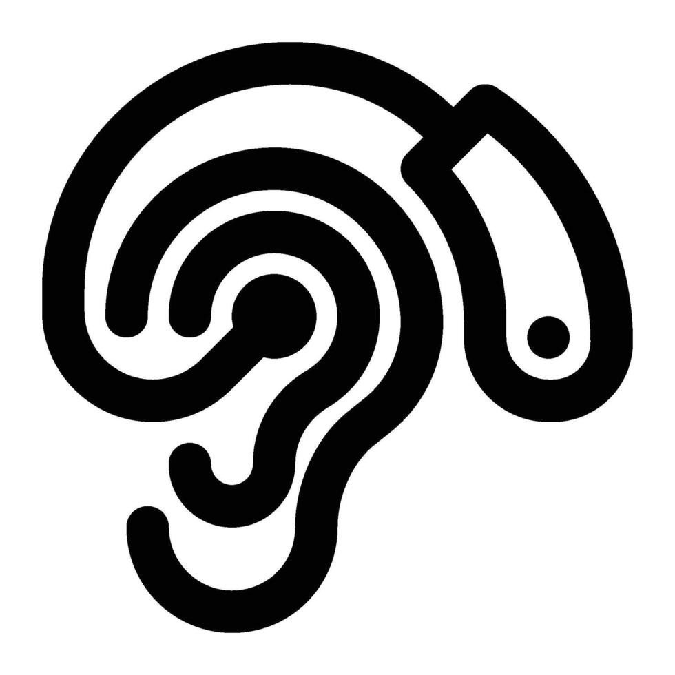 Smart Hearing Device Outline Icon vector