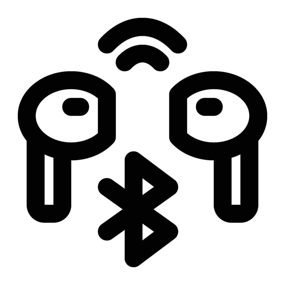 Earbuds Outline Icon vector