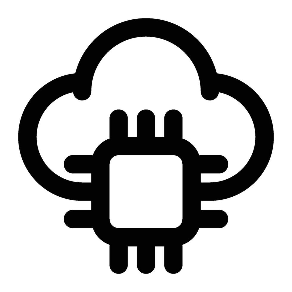Cloud Processor, Technology Outline Icon vector