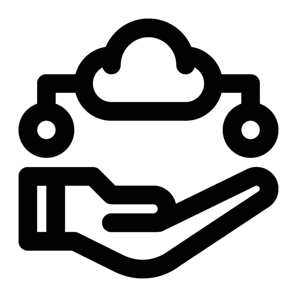 Cloud Service, Provider Support Outline Icon vector