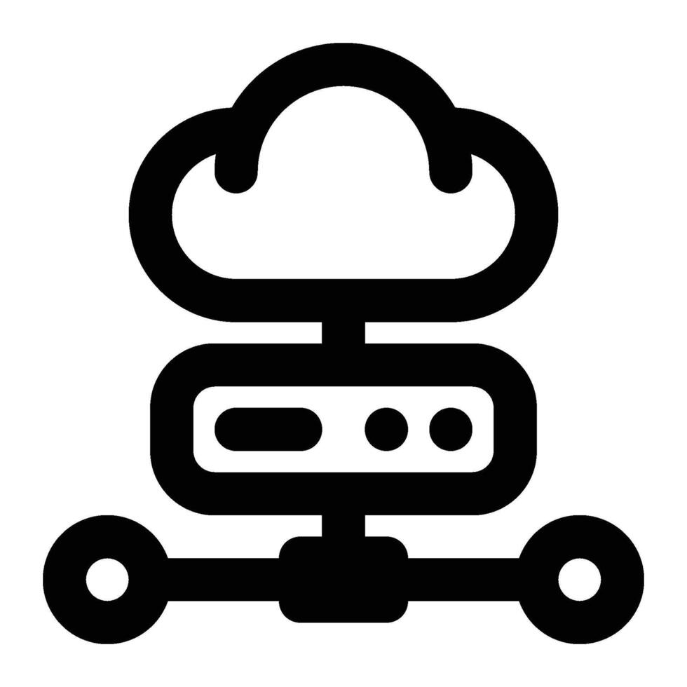 Cloud Hosting, Cloud Server Outline Icon vector