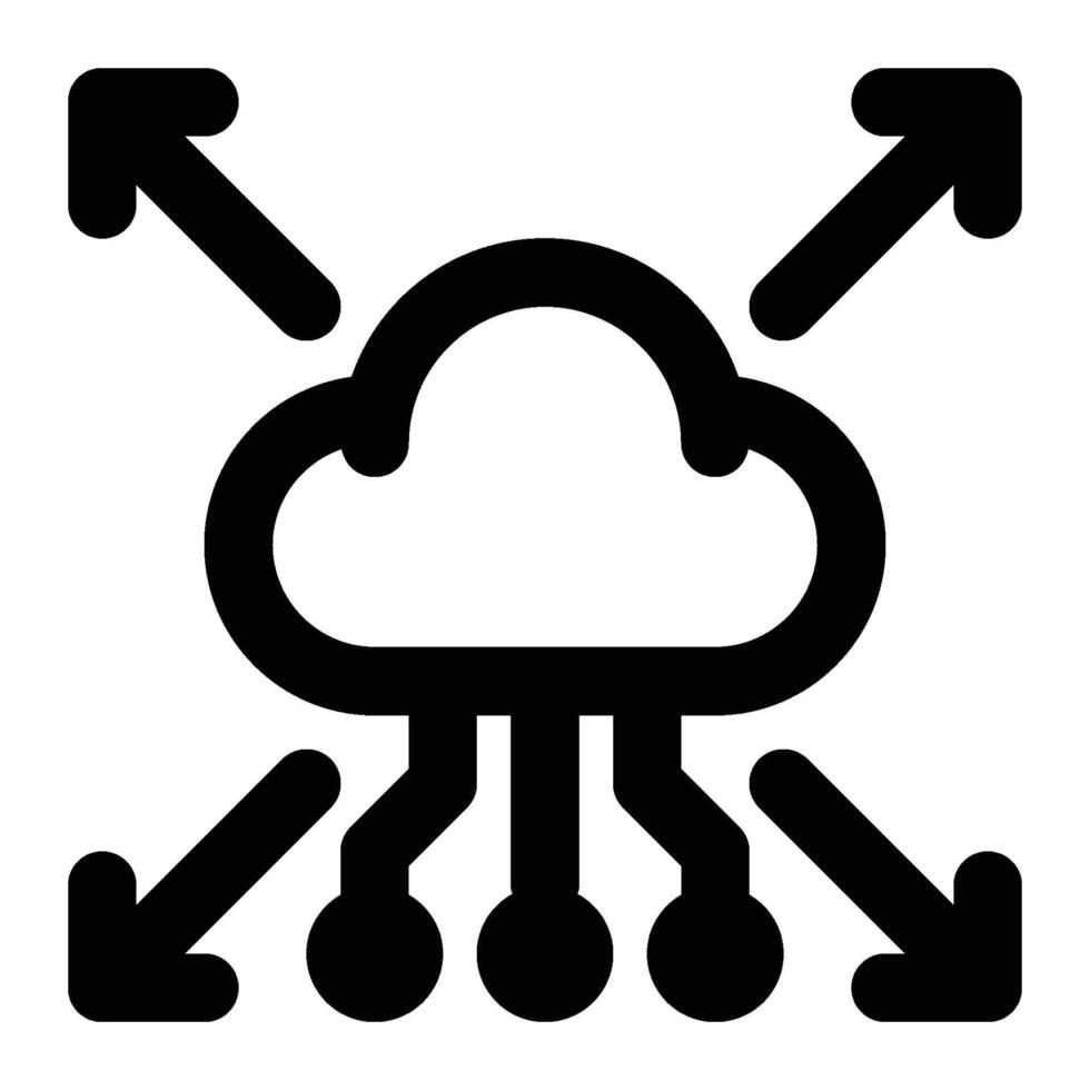 Cloud Deployment, IoT Outline Icon vector