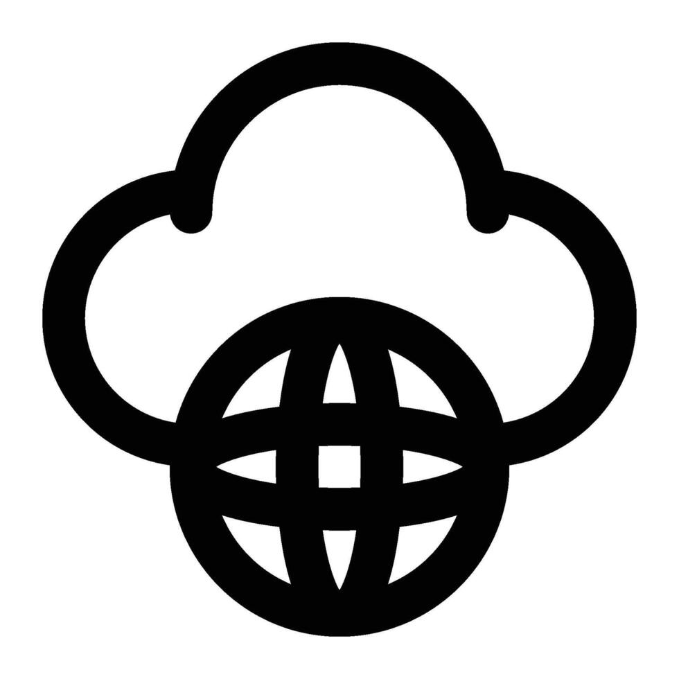 Public Cloud, Cloud Server Outline Icon vector