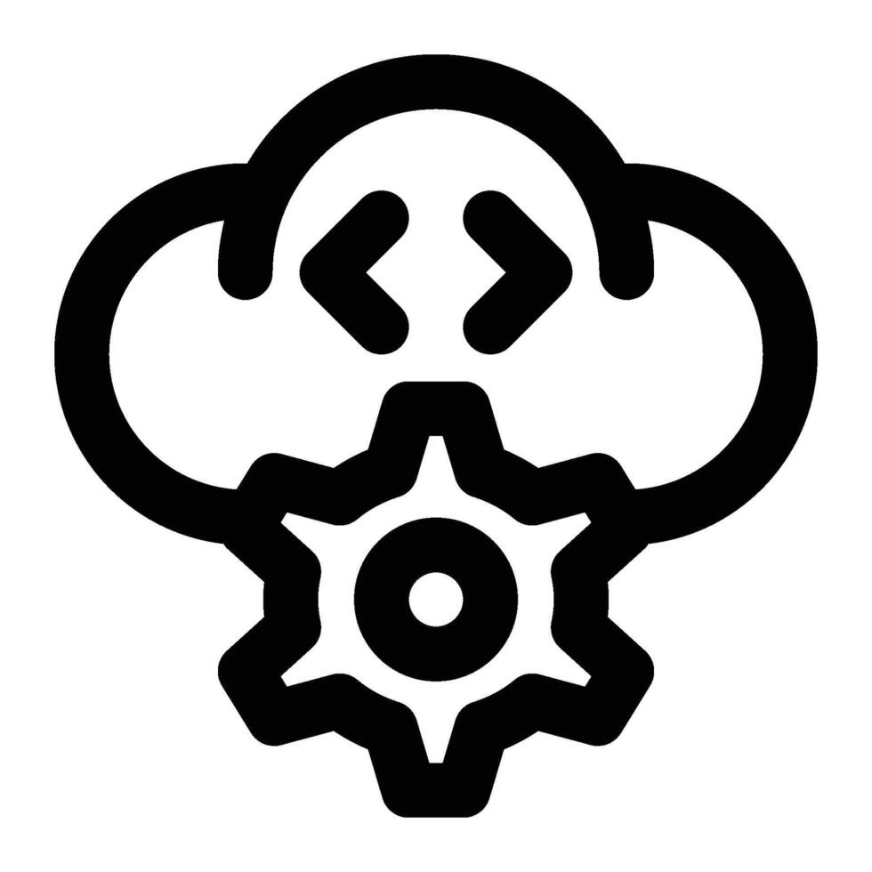 Cloud Development, Configuration Outline Icon vector