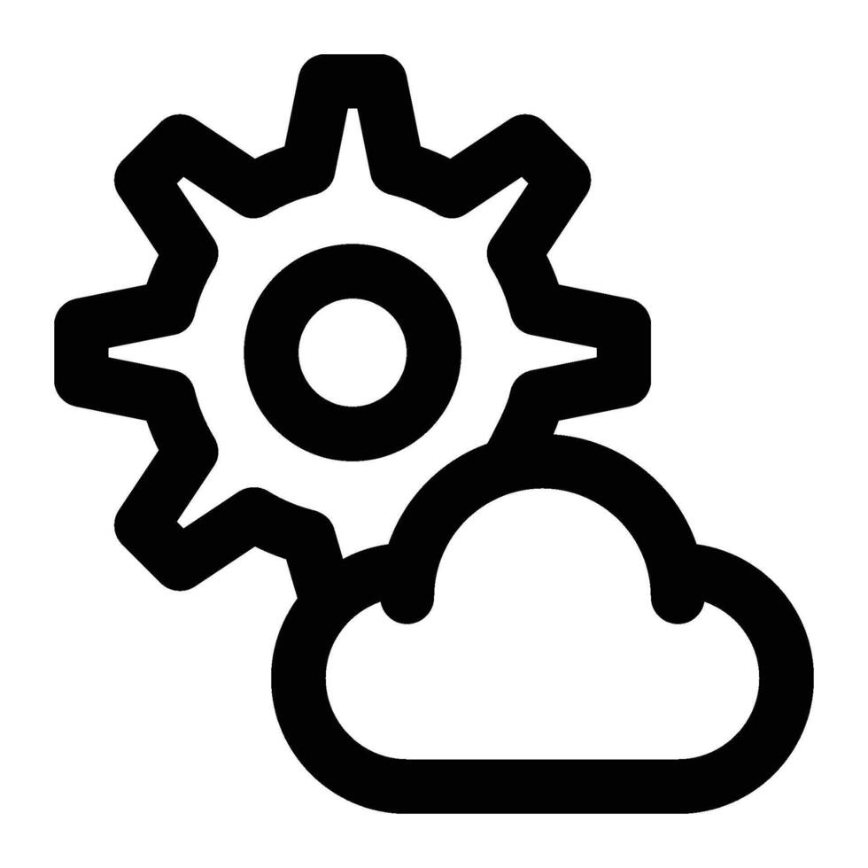 Cloud Configuration, Setting Outline Icon vector