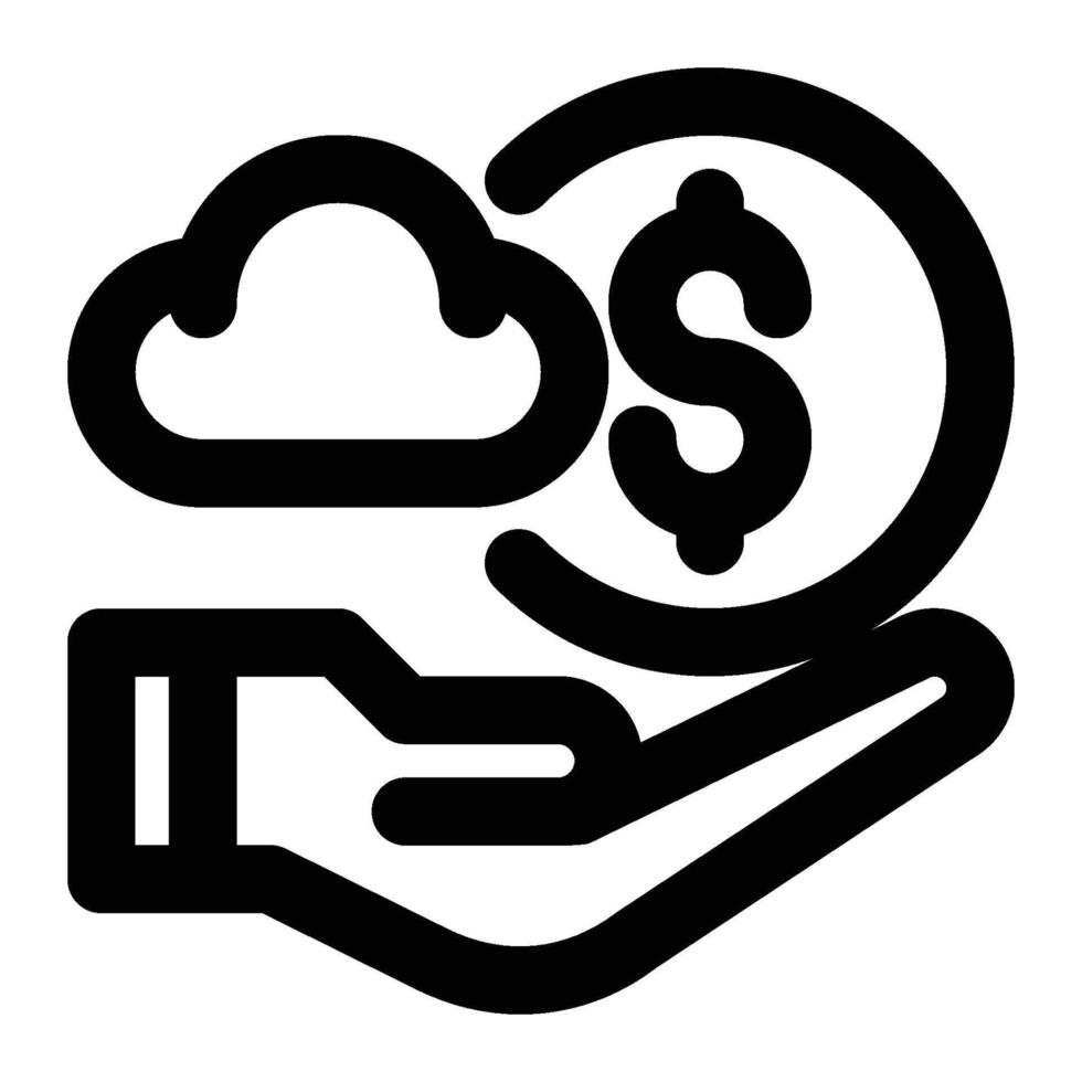 Cloud Payroll, Cost Outline Icon vector