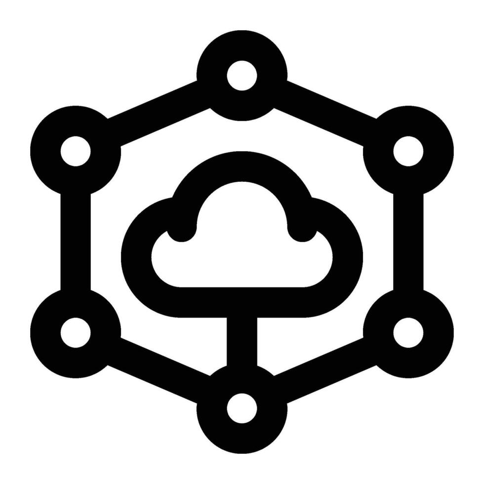 Cloud System, Technology Outline Icon vector