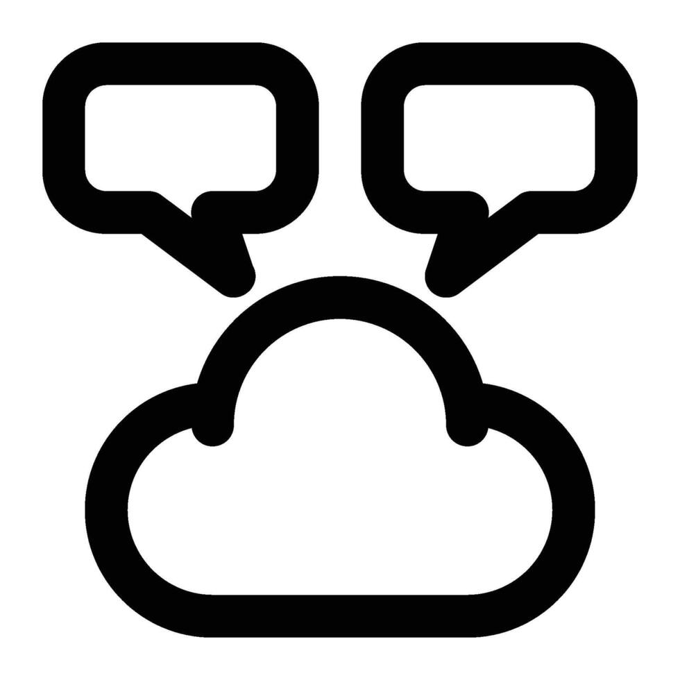 Cloud Messaging, Chatting Outline Icon vector