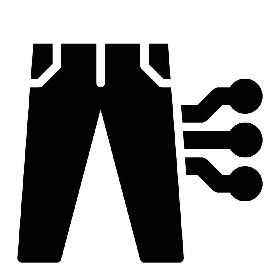 Smart Pants, Smart Clothes Glyph Solid Icon vector