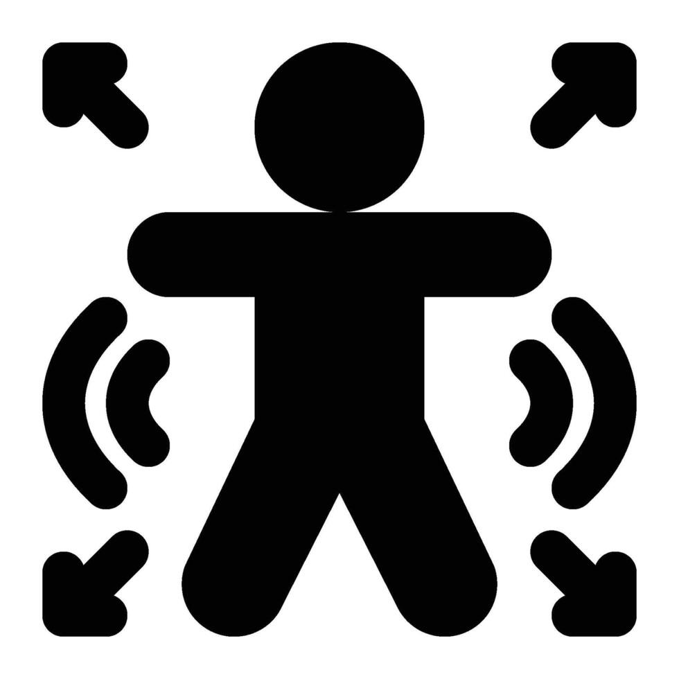Body Control, Gesture Control Glyph Solid Icon vector