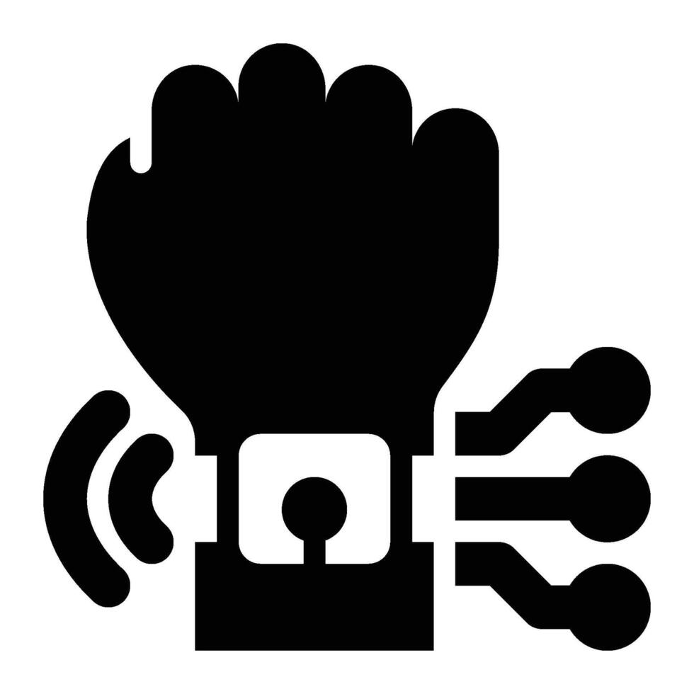 Wearable Technology, Wearable Device Glyph Solid Icon vector