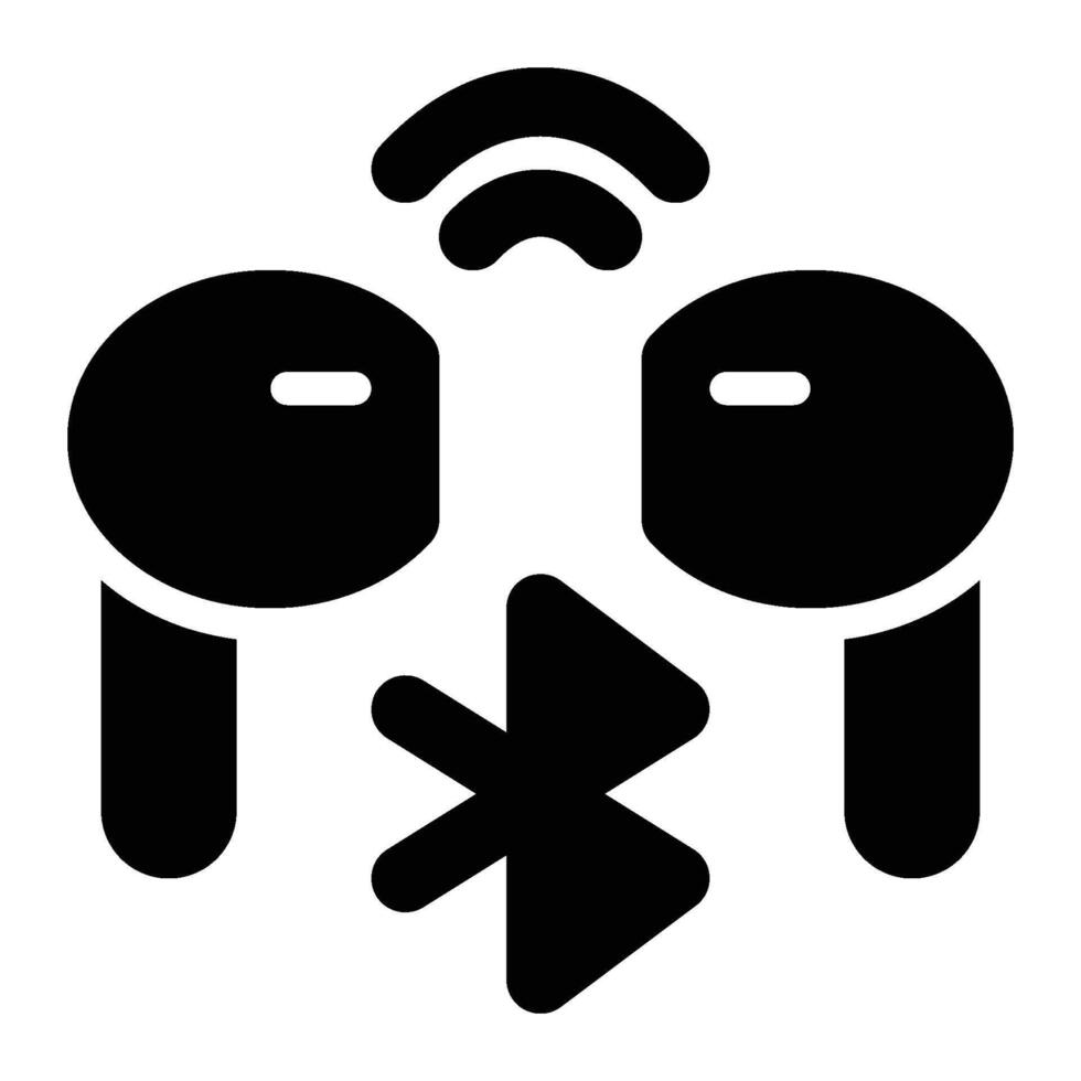 Earbuds, Earphones Glyph Solid Icon vector