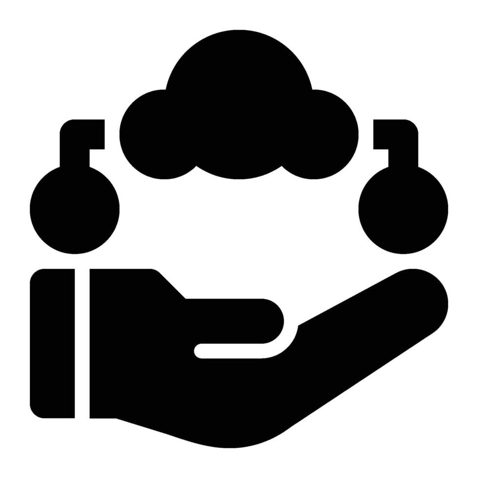 Cloud Service, Cloud Platform Glyph Solid Icon vector