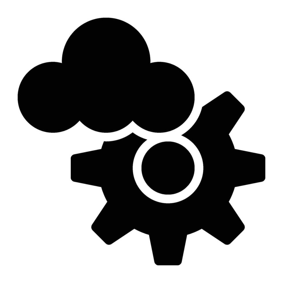 Cloud Engineering, Cloud Computing Glyph Solid Icon vector
