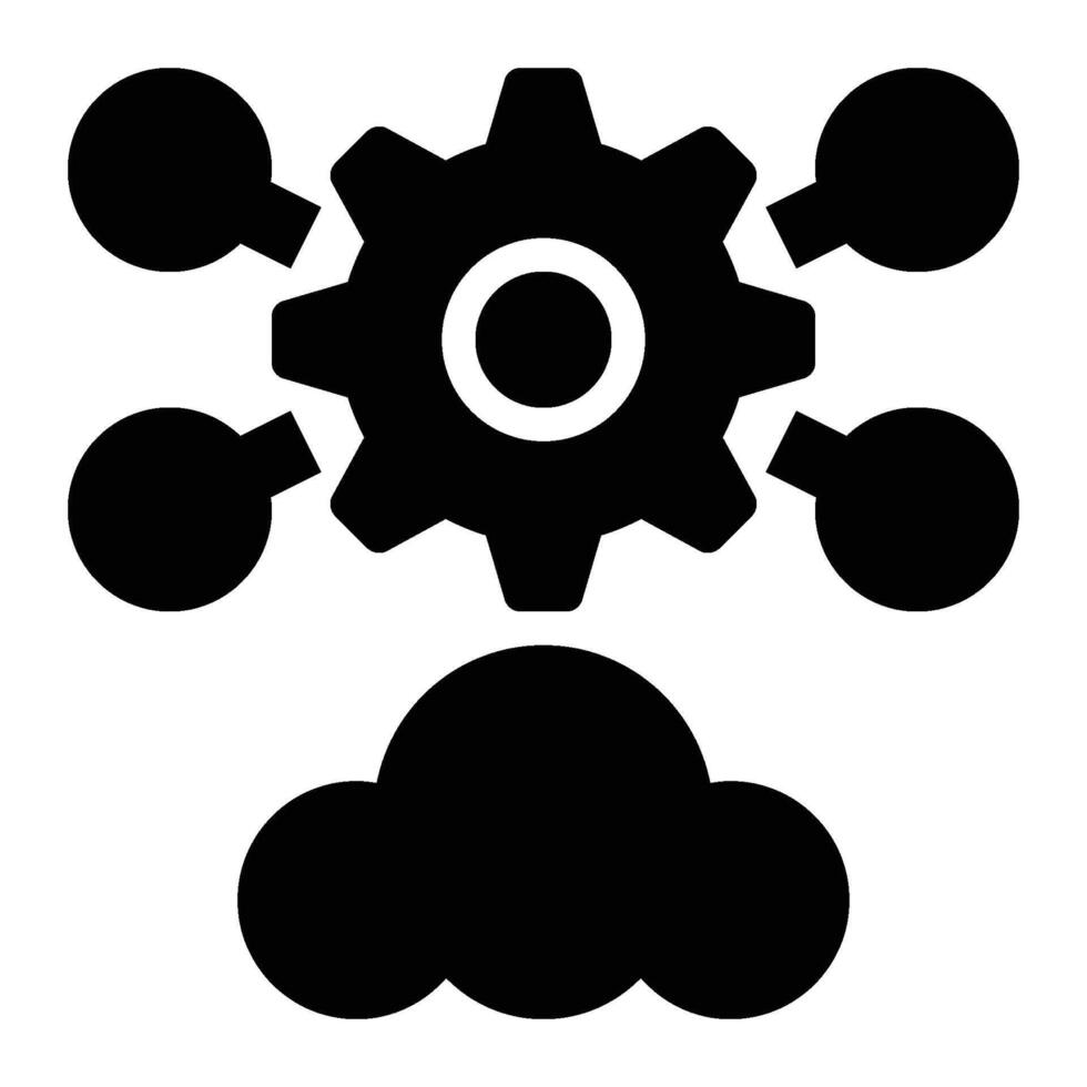 Cloud Infrastructure, Cloud Computing Glyph Solid Icon vector