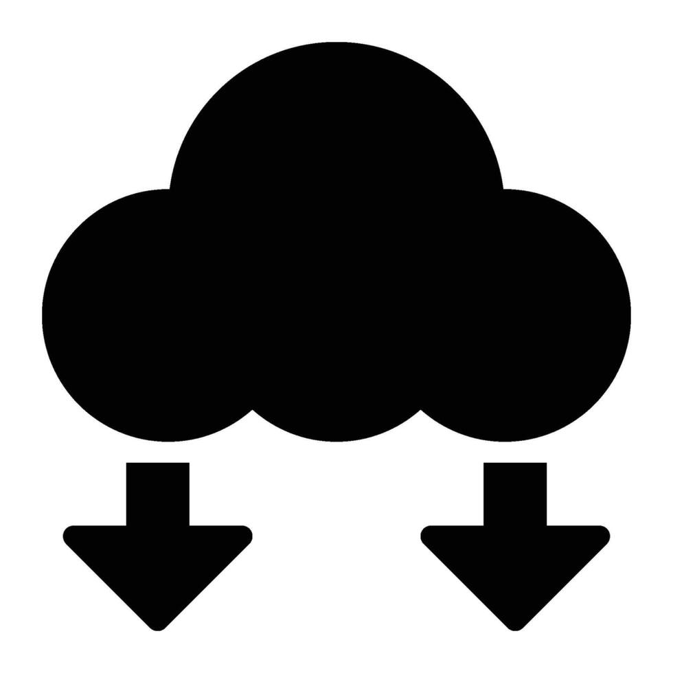 Cloud Download, Cloud Computing Glyph Solid Icon 55711911 Vector Art at ...