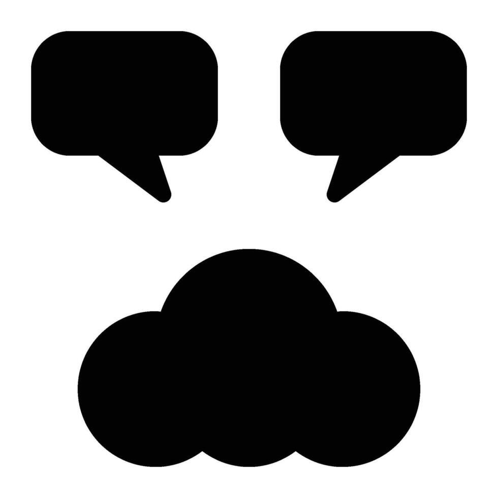 Cloud Messaging, Cloud Message Glyph Solid Icon vector