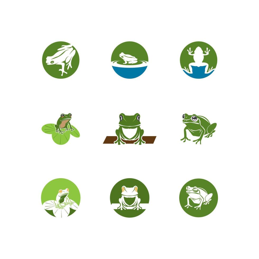 Green Frog Icon and Symbol vector