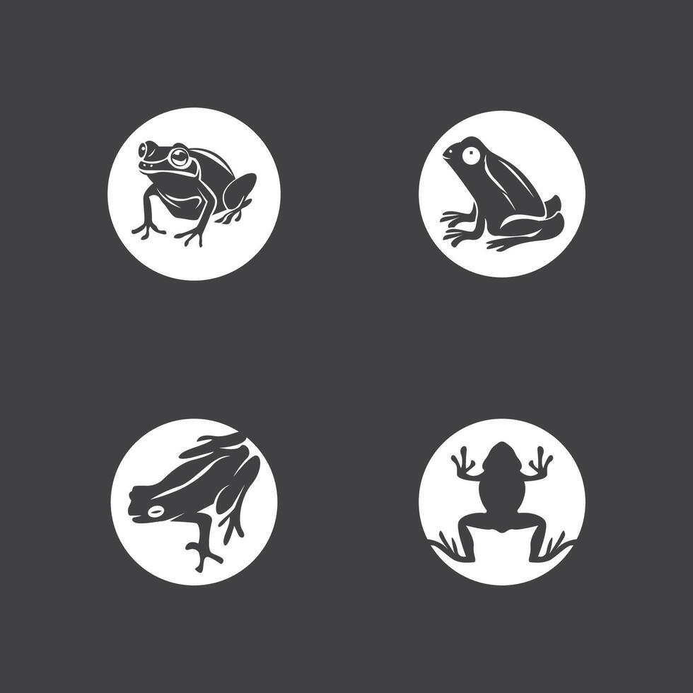 Art Frog Cartoon Illustration with black background vector
