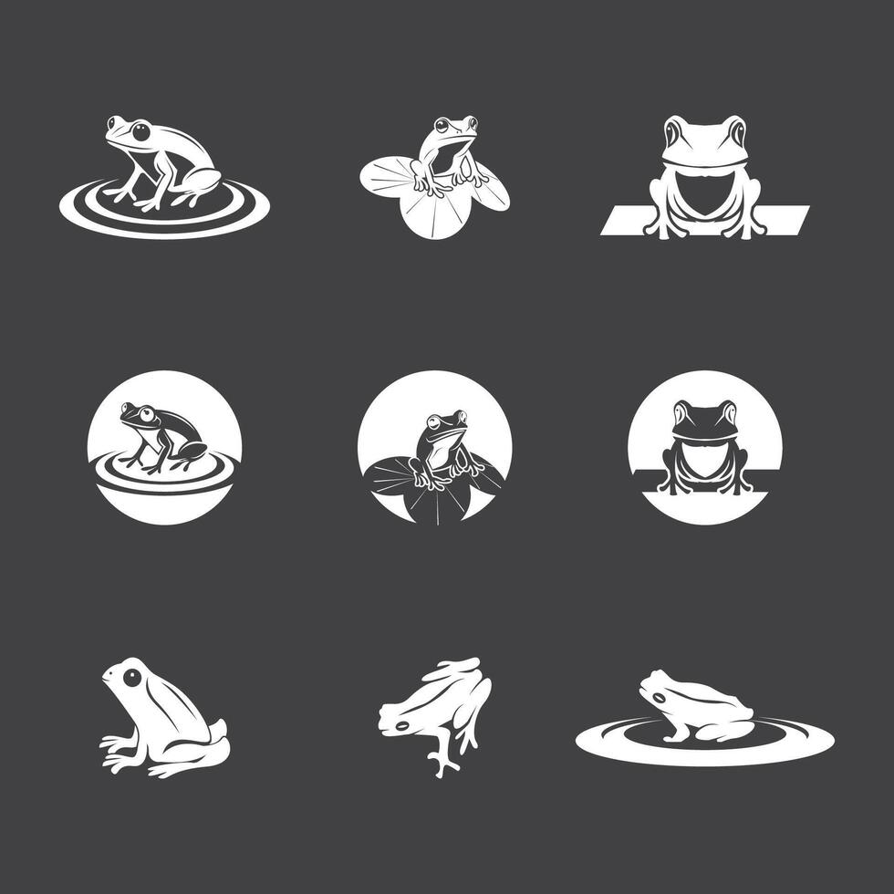 Frog Art Illustration with black background vector