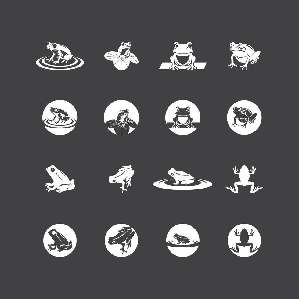 Frog Art Cartoon with black background vector