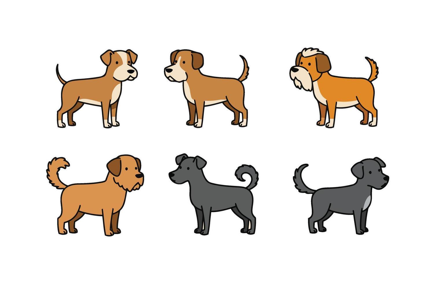 Cute Dog Sitting Calmly vector