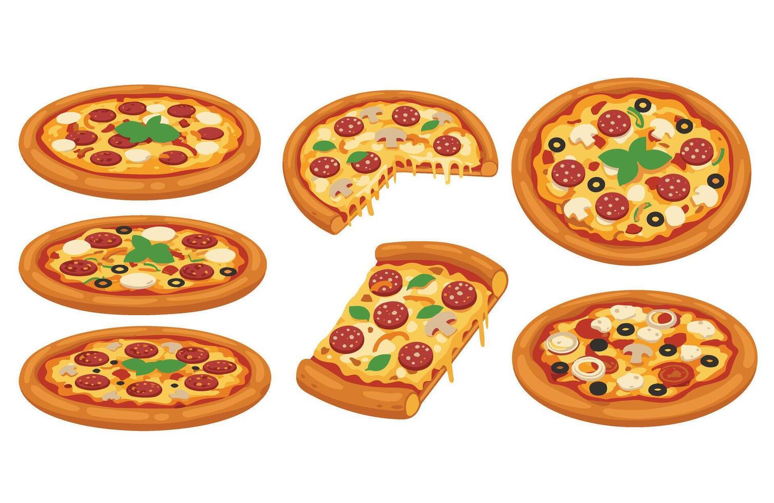 Cheesy Italian Pizza Pack vector