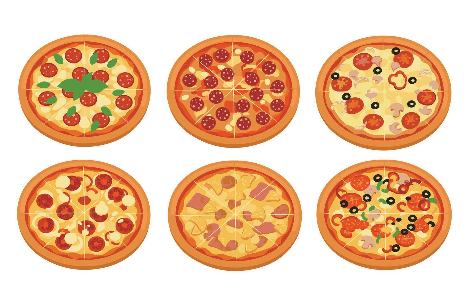 Savory Mixed Pizza Bundle vector