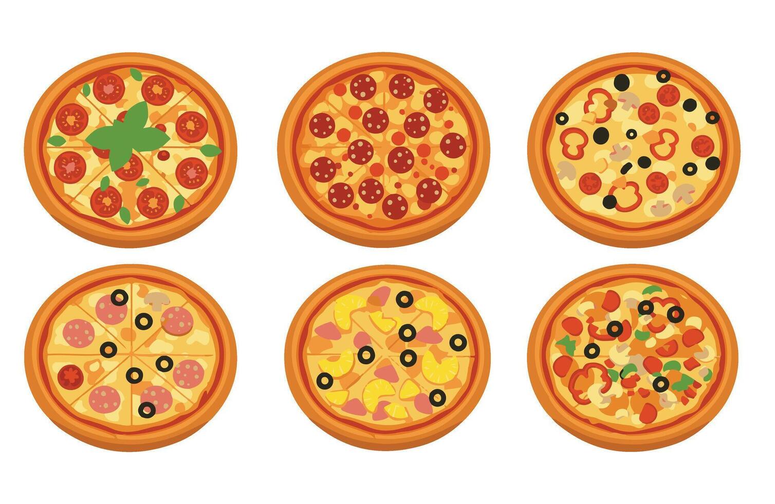 Tasty Handmade Pizza Pack vector