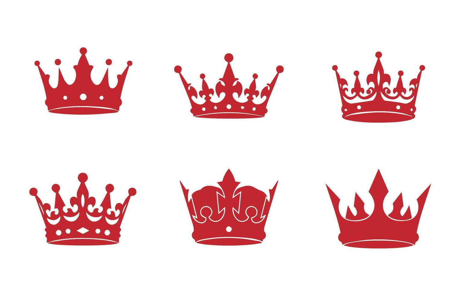 Icon Pack Royal Crown Bundle Elegant Silhouettes vector