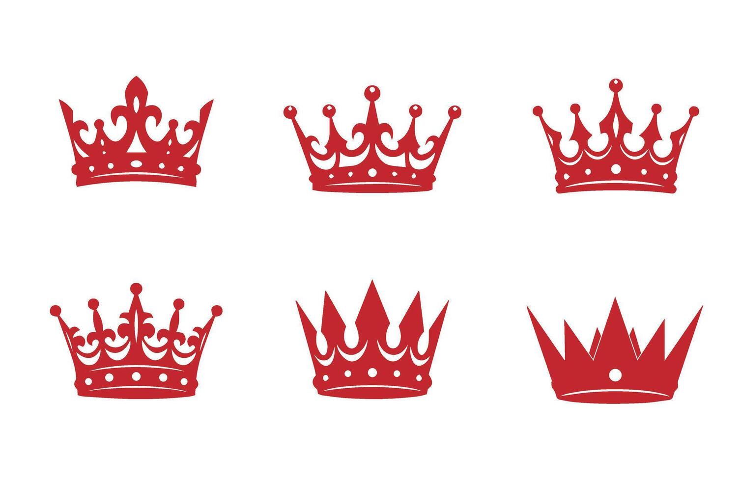 Fashionable Royal Crown Bundle Elegant Silhouettes vector
