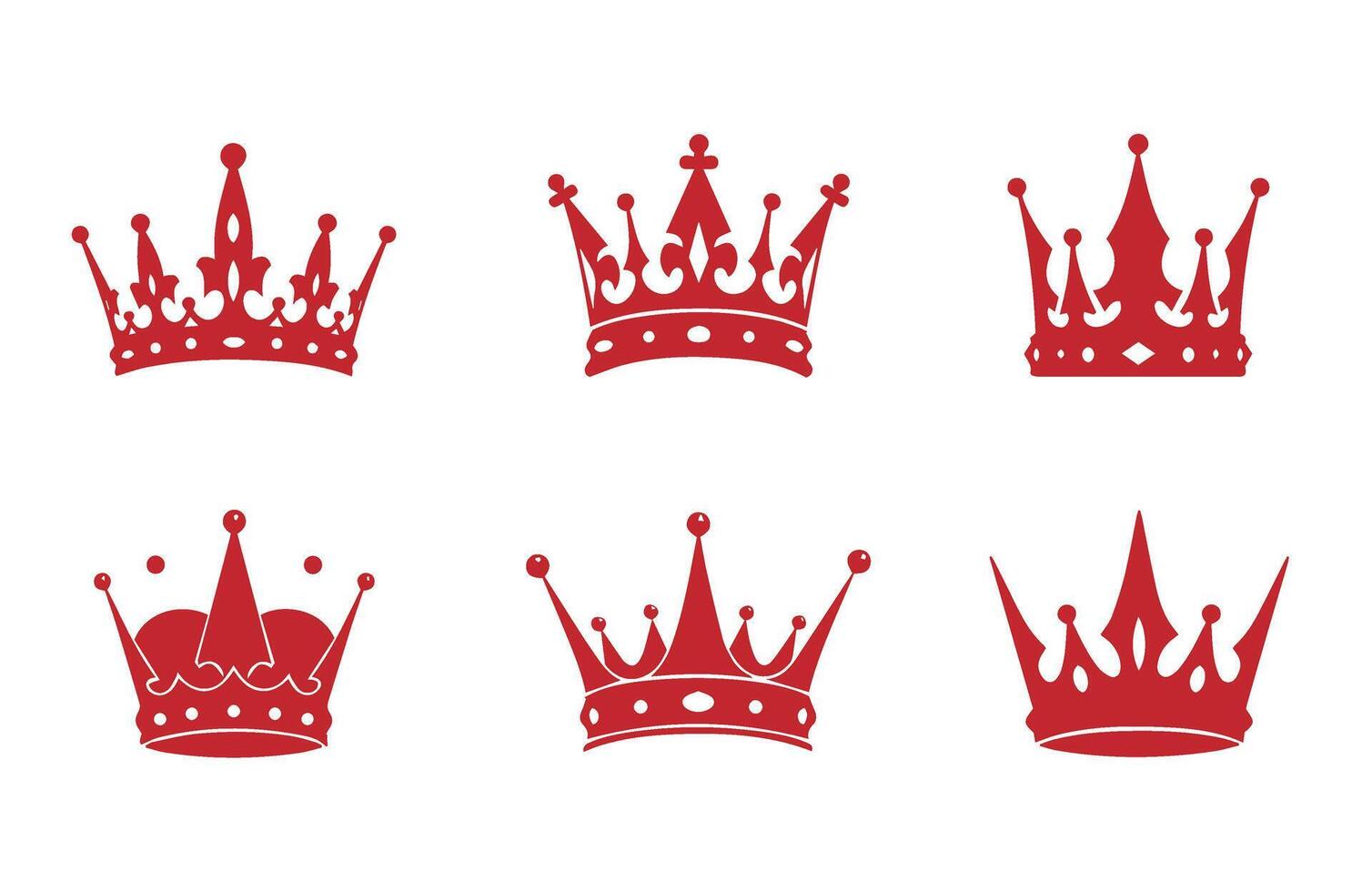 Authentic Royal Crown Bundle Elegant Design Pack vector